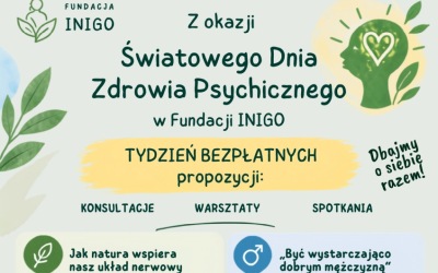 Tydzień Bezpłatnego Wsparcia w Fundacji INIGO. Zadbajmy o siebie razem!